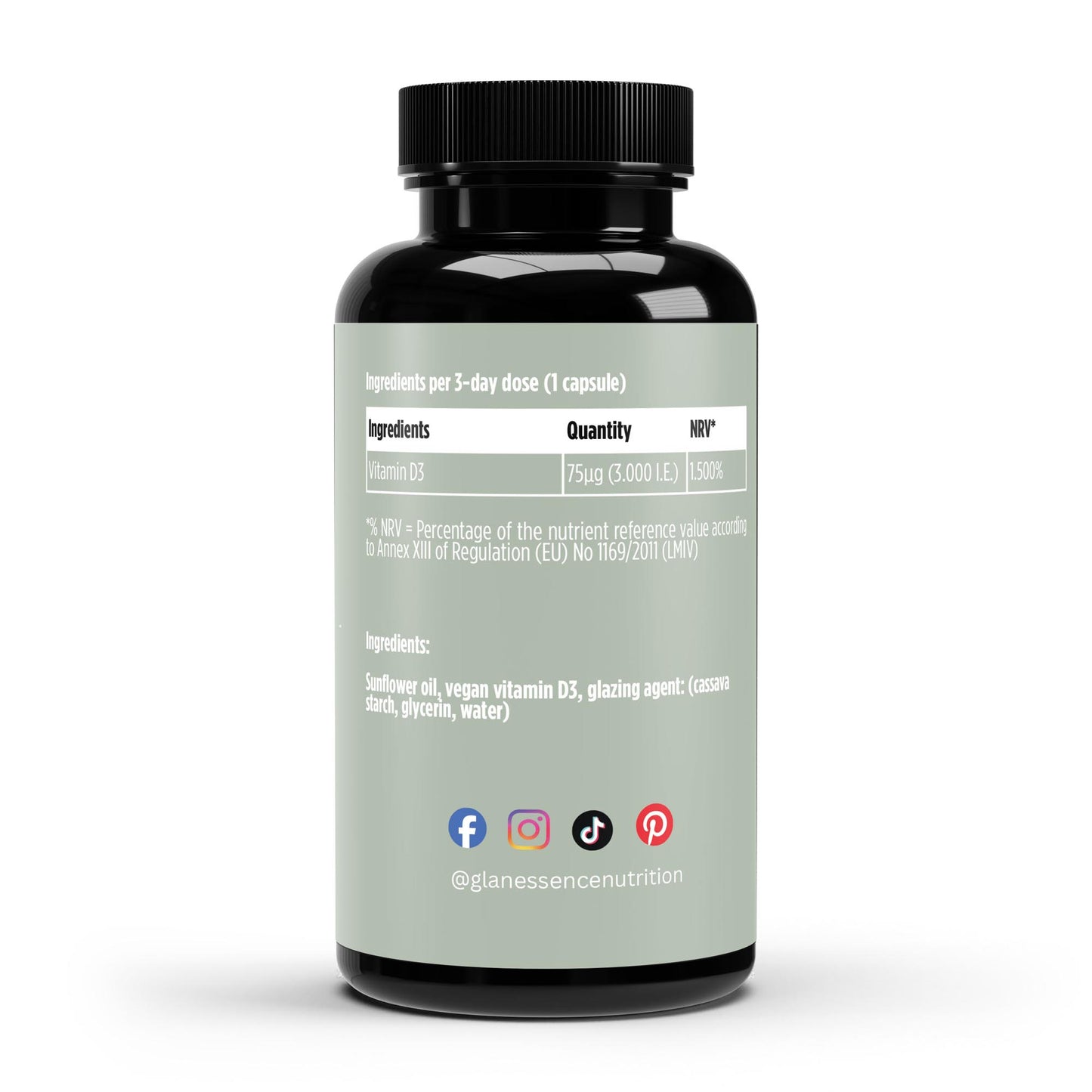 Vitamin supplement bottle with label on a white background