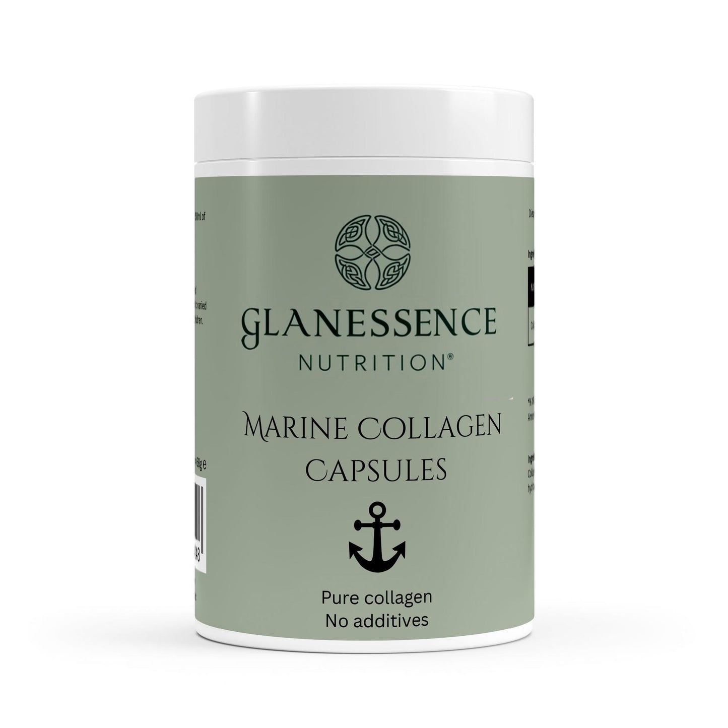 Glanessence Nutrition Marine Collagen Capsules container on a white background