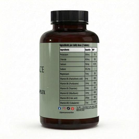 Vitamin supplement bottle with label on a white background