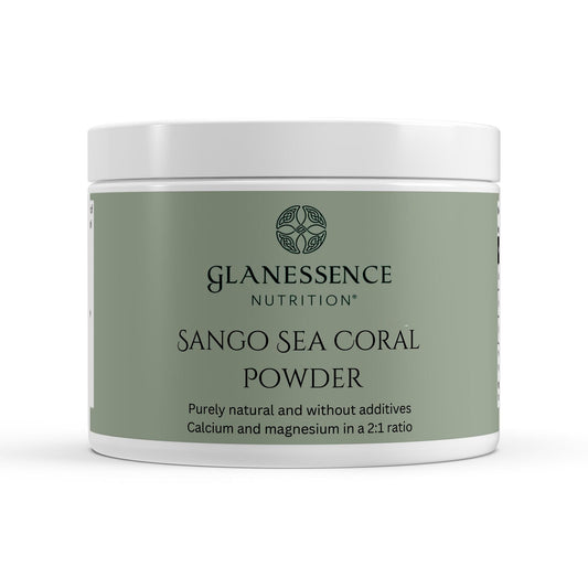 Glanessence Nutrition Sango Sea Coral Powder container on a white background