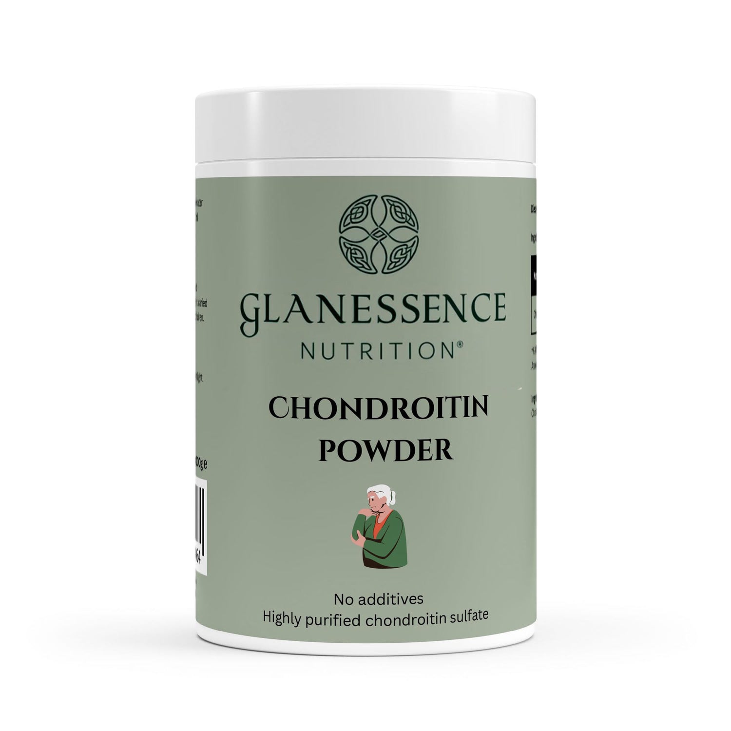 Glanessence Nutrition Chondroitin Powder container on a white background