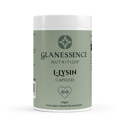 Glanessence Nutrition L-Lysin capsules container on a white background
