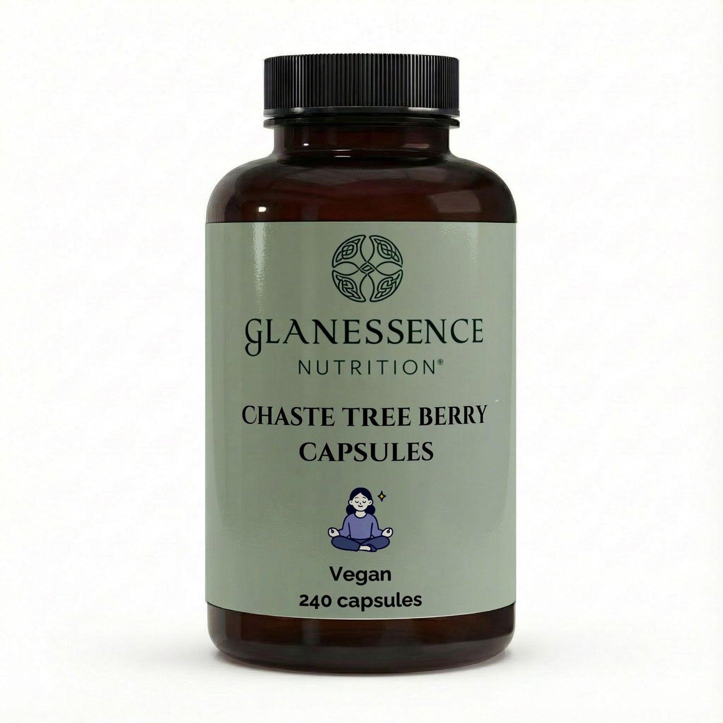 Glanessence Nutrition Chaste Tree Berry Capsules bottle on a white background