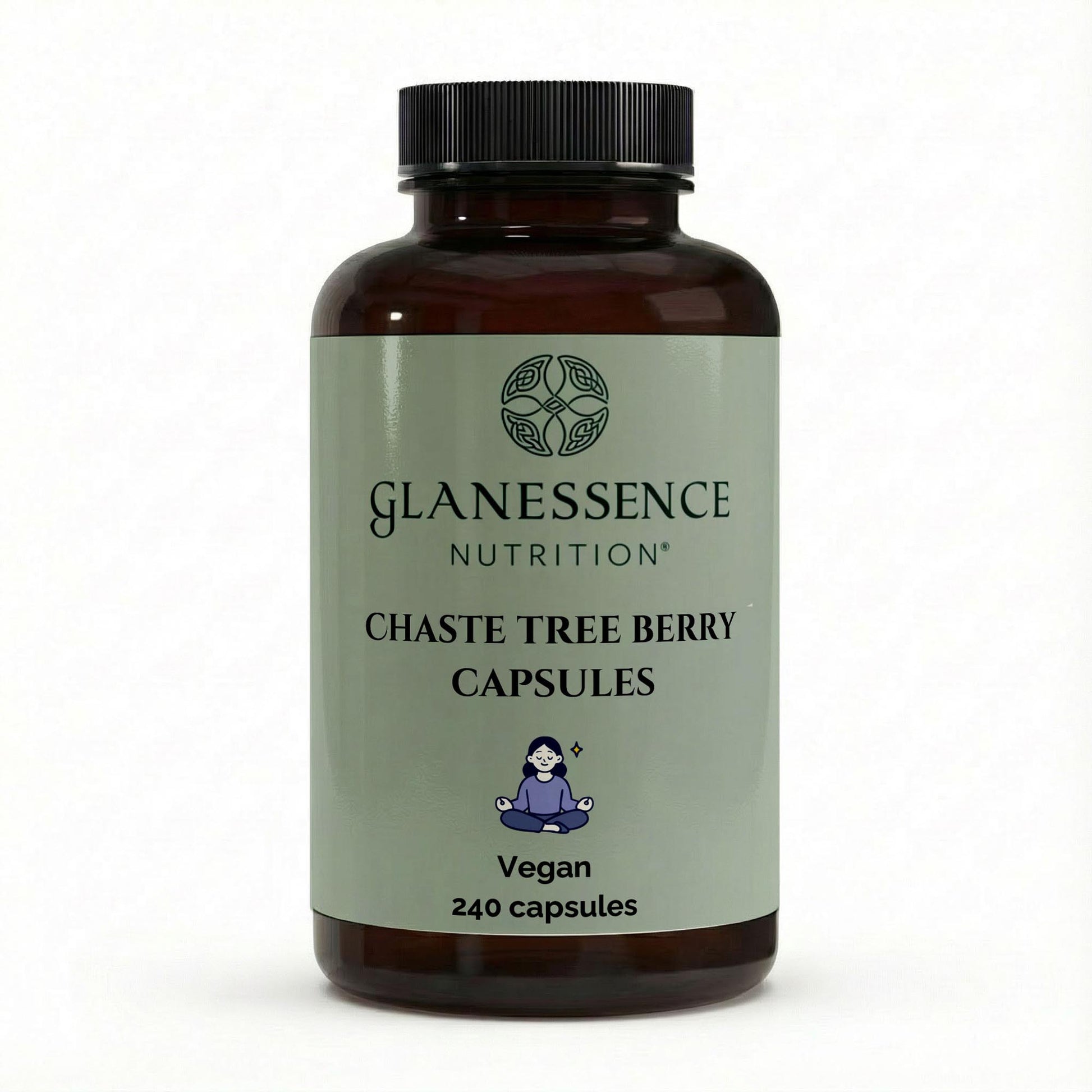 Glanessence Nutrition Chaste Tree Berry Capsules bottle on a white background