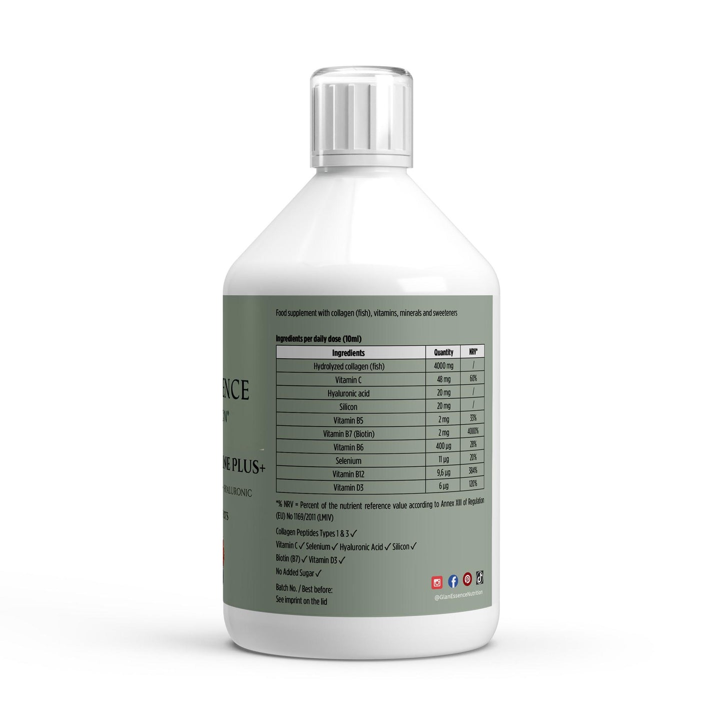 Supplement bottle with label on a white background