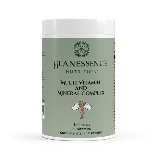 Glanessence Nutrition multi-vitamin and mineral complex container on a white background