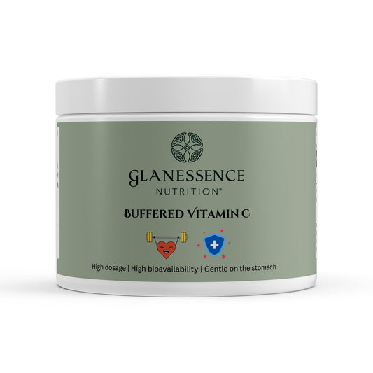 Glanessence Nutrition Buffered Vitamin C container on a white background