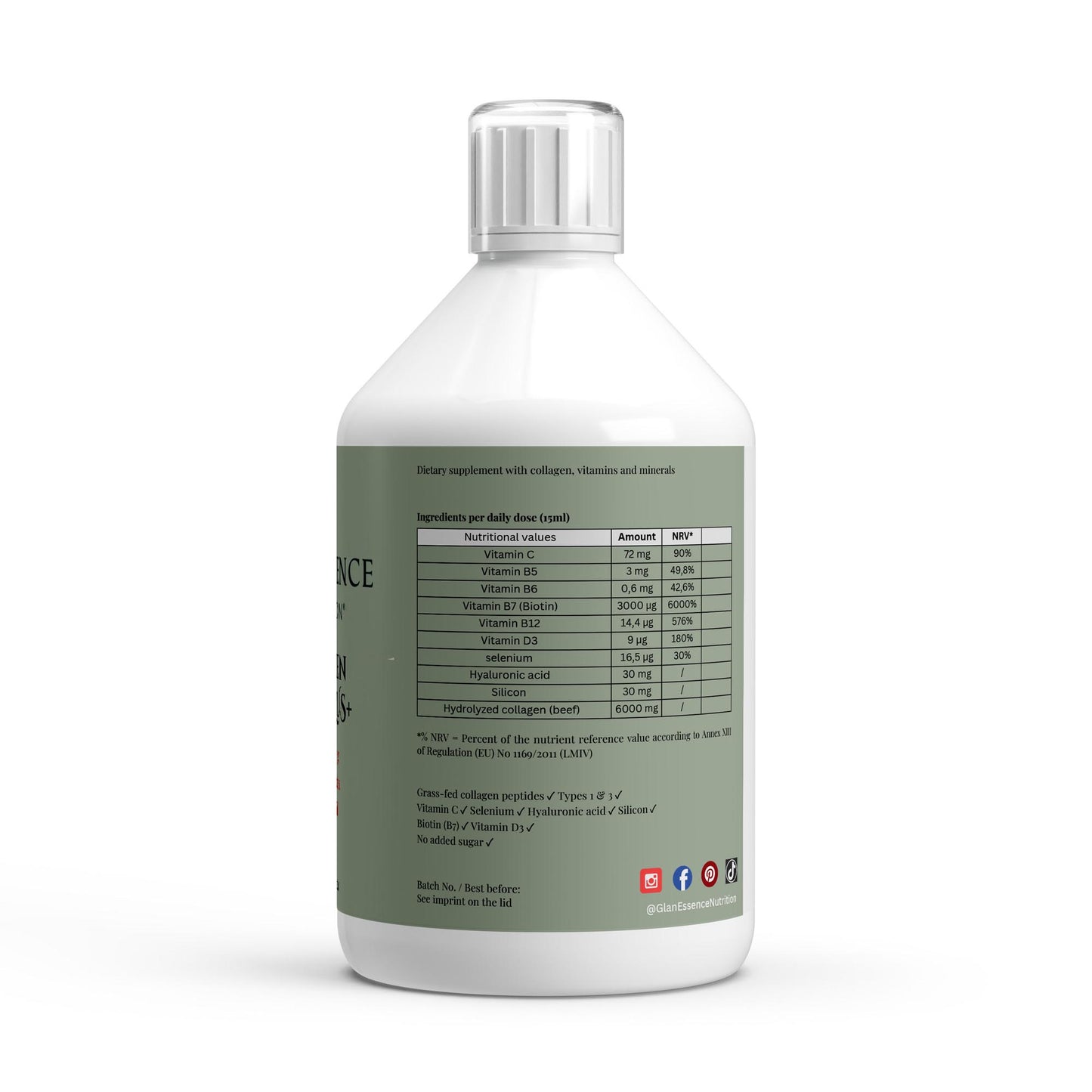 Bottle with a label on a white background