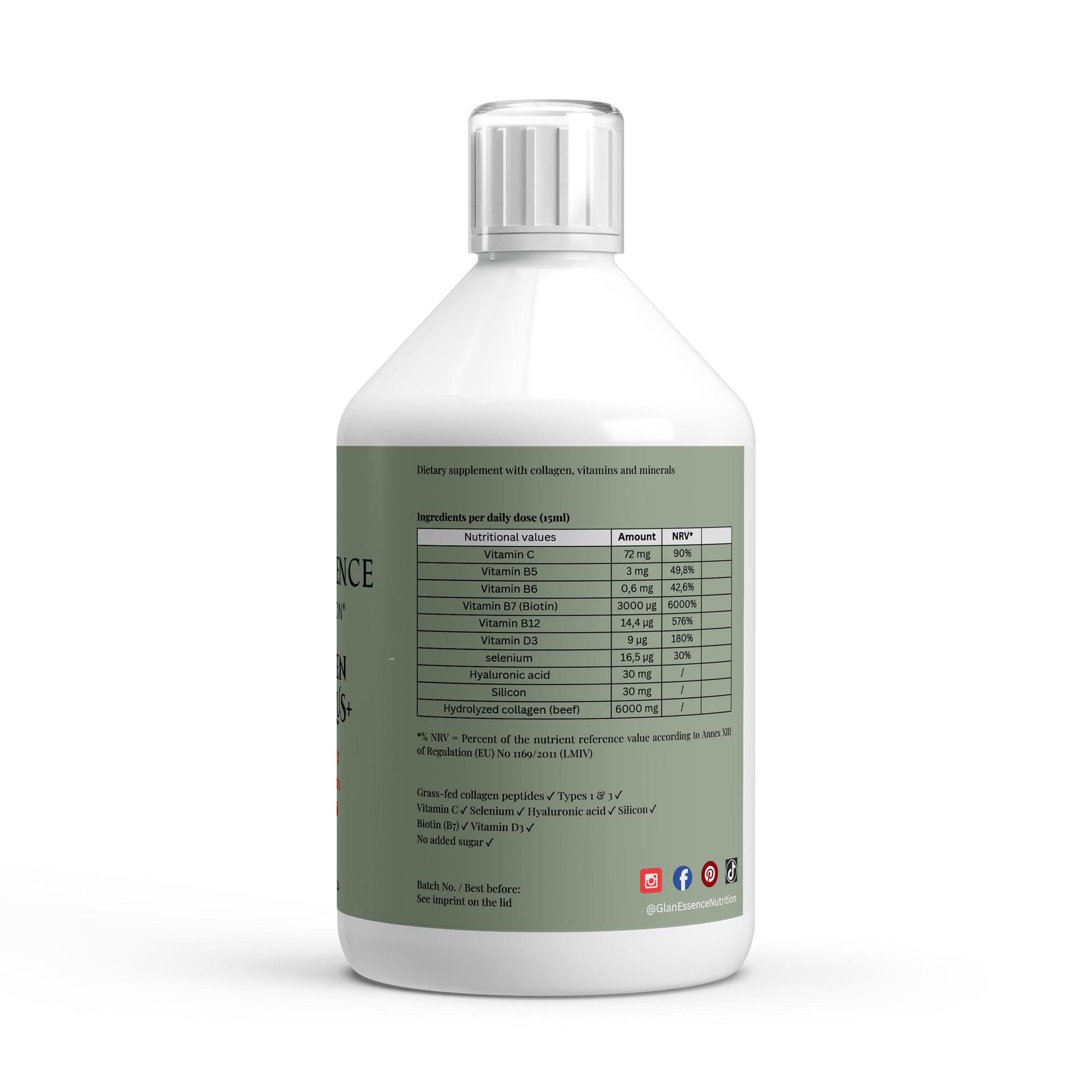 Bottle with a label on a white background