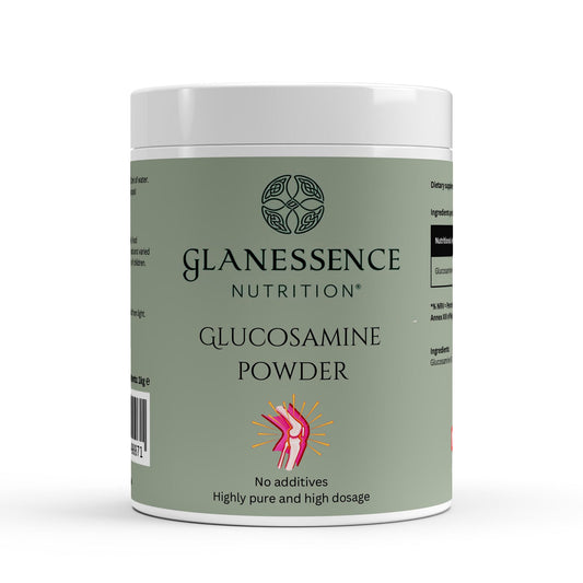 Glanessence Nutrition Glucosamine Powder container on a white background