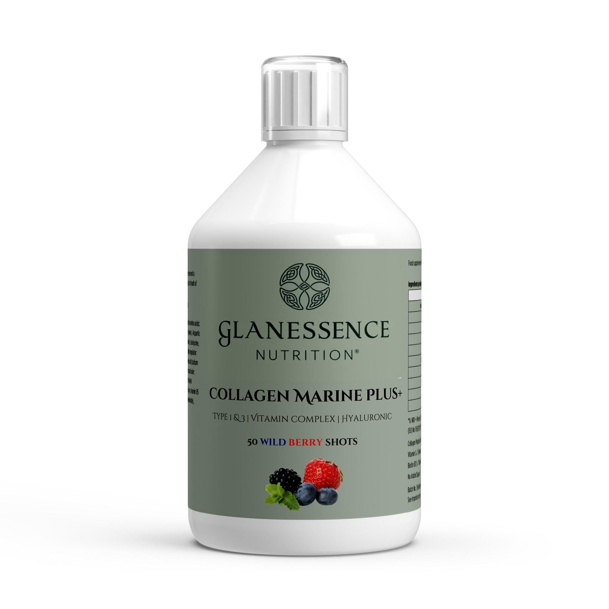 Glanessence Nutrition Collagen Marine Plus bottle on a white background