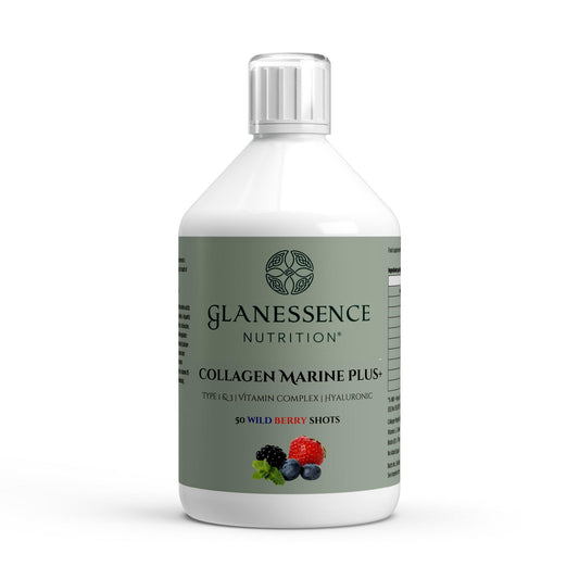 Glanessence Nutrition Collagen Marine Plus bottle on a white background