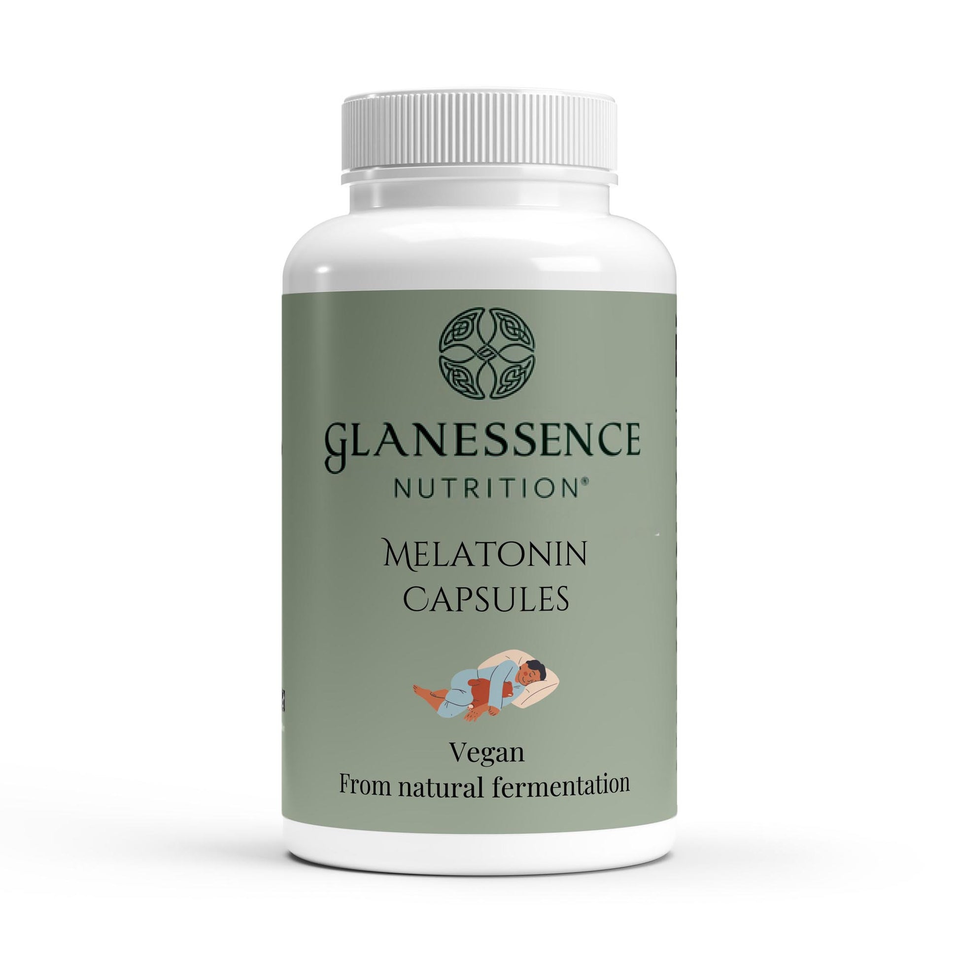 Glanessence Nutrition Melatonin Capsules bottle on a white background