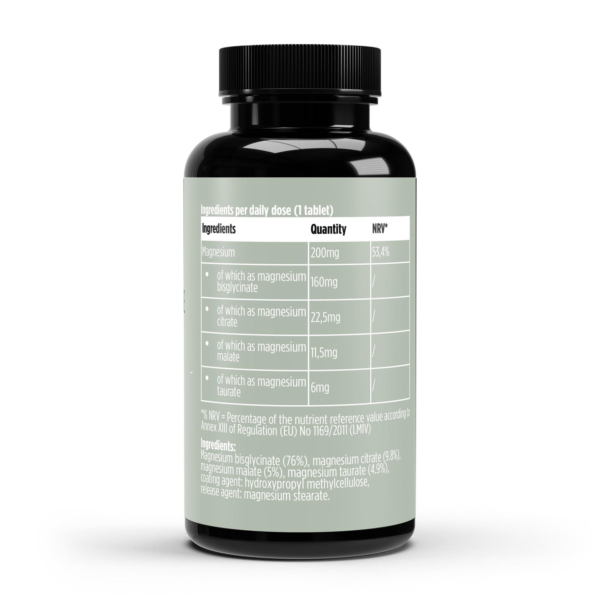 Supplement bottle with label on a white background