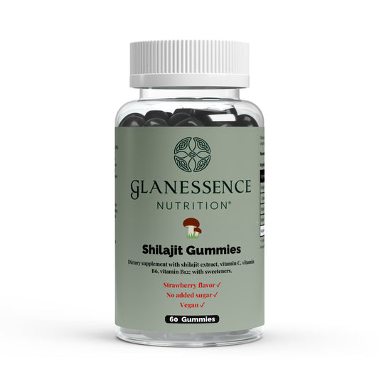 Glanesence Nutrition Shilajit Gummies bottle on a white background