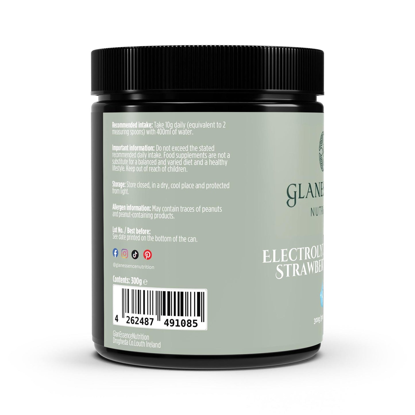 Container of Glanbia Nutricia with label on a white background