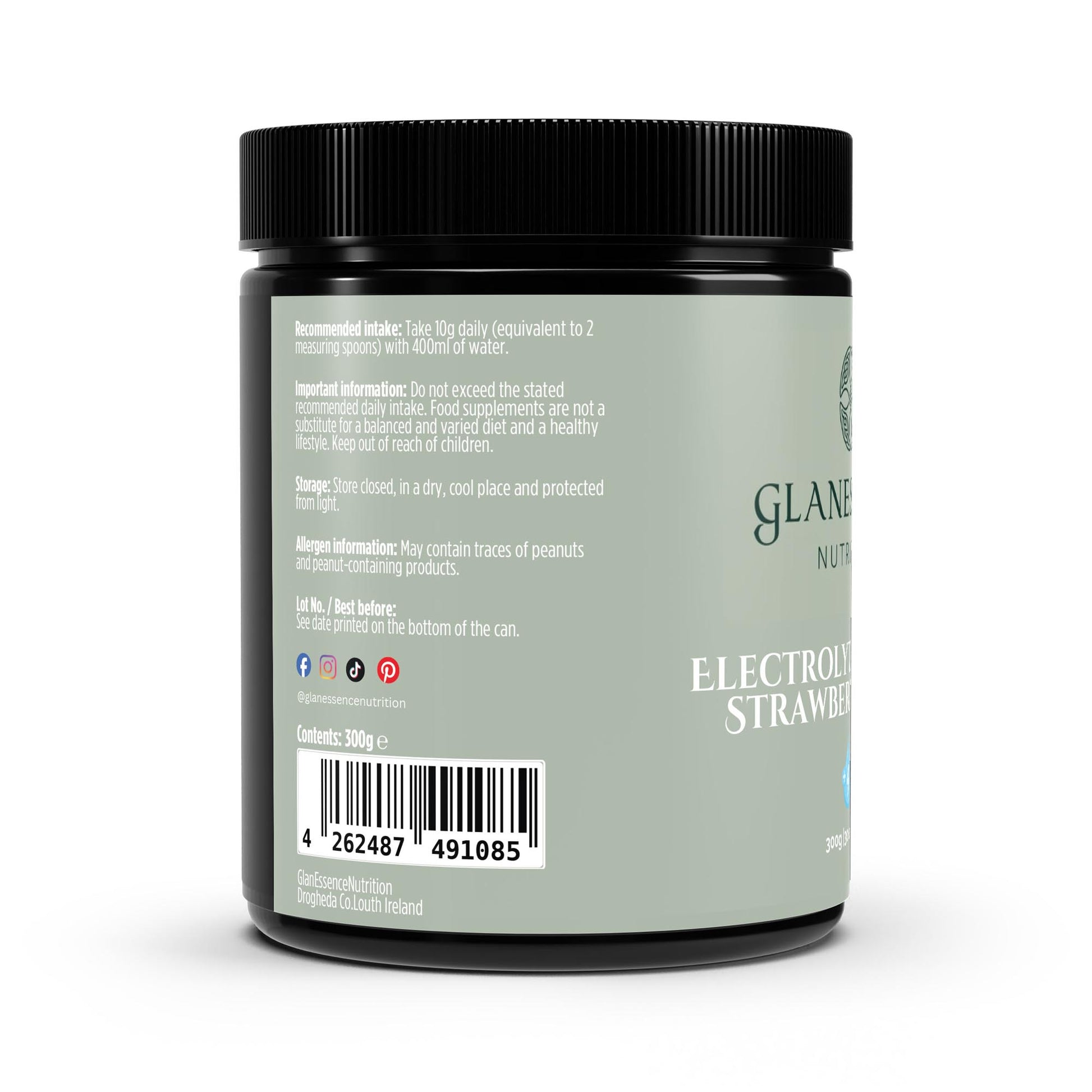 Container of Glanbia Nutricia with label on a white background